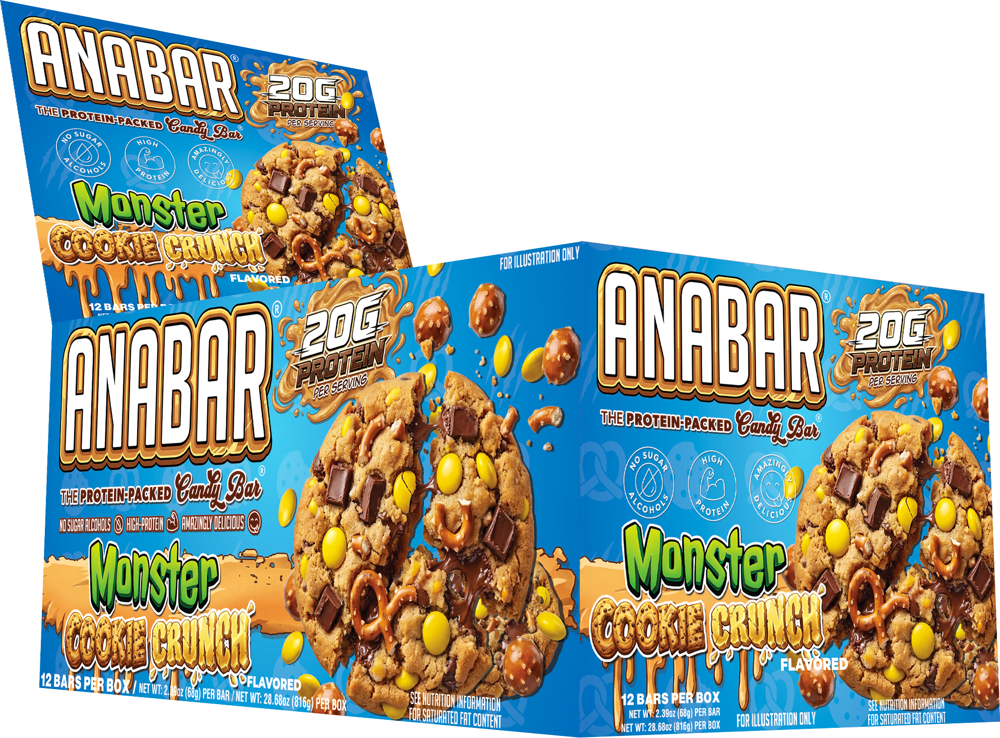 A chocolate bar topped with colorful candy pieces, featuring hues of orange and yellow, against a plain background.