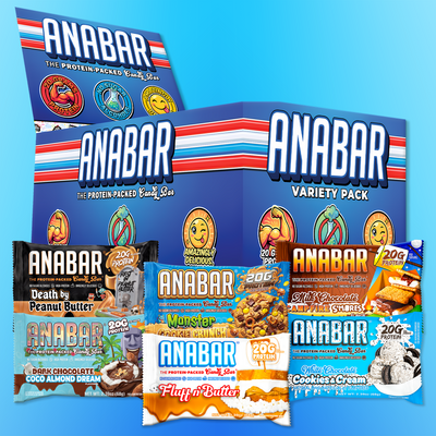 The Anabar Variety Pack - 12 Bars by The Anabar offers a tempting selection of flavors, including limited-time options like Dark Chocolate Sea Salt Caramel and Monster Cookie Crunch—perfect for discovering new favorites.